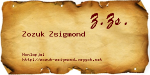Zozuk Zsigmond névjegykártya